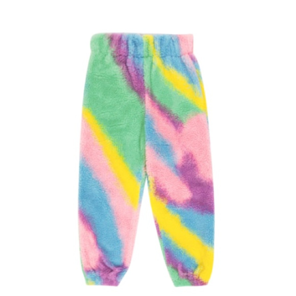 Stella McCartney Kids Faux Fleece Pants in Multicolor/Tie Dye